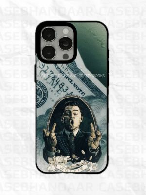 Wolf of Wall Street design Glass case.