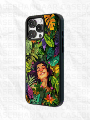 Jungle Green Floral design Glass case.