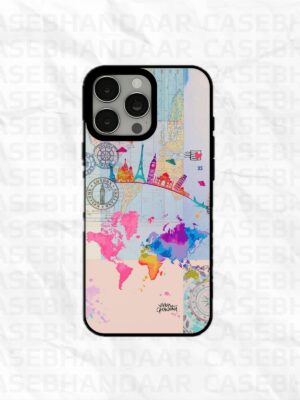 World Map case iPhone 14, 15, 16 Pro, Pro Max